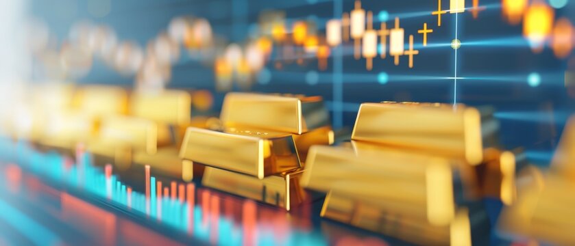 Gold Bars and Digital Gold Index Screen Illuminating Insights