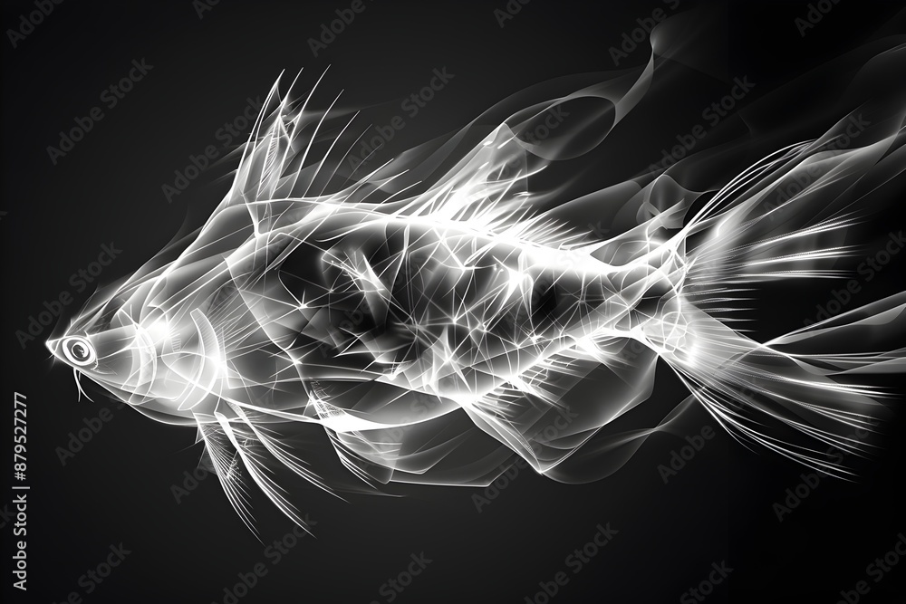 Poster streamlined mackerel fish - a sleek representation of efficient neural processing