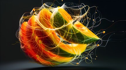 Spinal Cord Sliced Open as Mango Revealing Intricate Nerve Fiber Connections