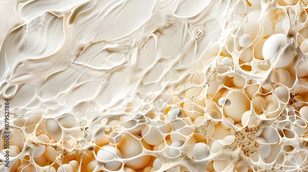 Poster textured mosaic of crushed macadamia nuts with shimmering neural currents