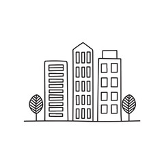 Obraz premium Illustration Doodle of an architectural model with tiny trees and buildings