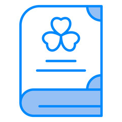 Book, clover, day, celebration, heart Icon