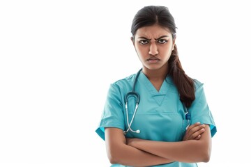 portrait of a female doctor isolated on a transparent background