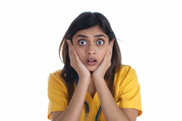 portrait of a woman isolated on a transparent background