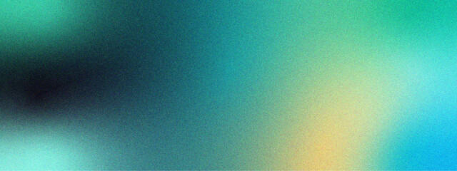 Teal Twilight Dark Blue Gradient Glow noise texture. Green blue grainy color gradient background. Mint sea teal jade emerald, turquoise light blue rough grunge grain noise.