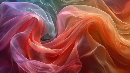 Obraz premium Flowing Harmony: Abstract Waves of Multicolor