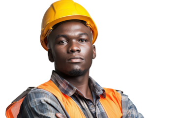 portrait of a worker  isolated on a transparent background