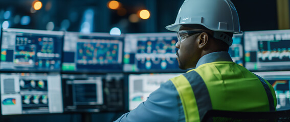 Industrial Engineer Monitoring Control Systems
