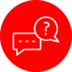 Question And Answer Vector Line White Circle Red