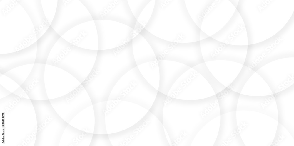 Aufkleber abstract background with circle white abstract geometric background with soft light white paper circ
