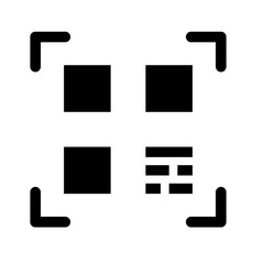 Illustration depicting a black qr code icon on a white background
