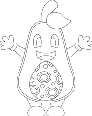 Avocado Easter Easter egg Vector Graphic Art Illustration