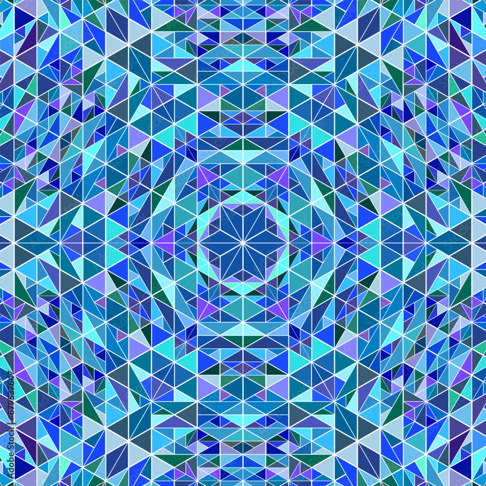 Poster geometrical polygonal dynamic pattern background - hypnotic circular colorful vector graphic from tr
