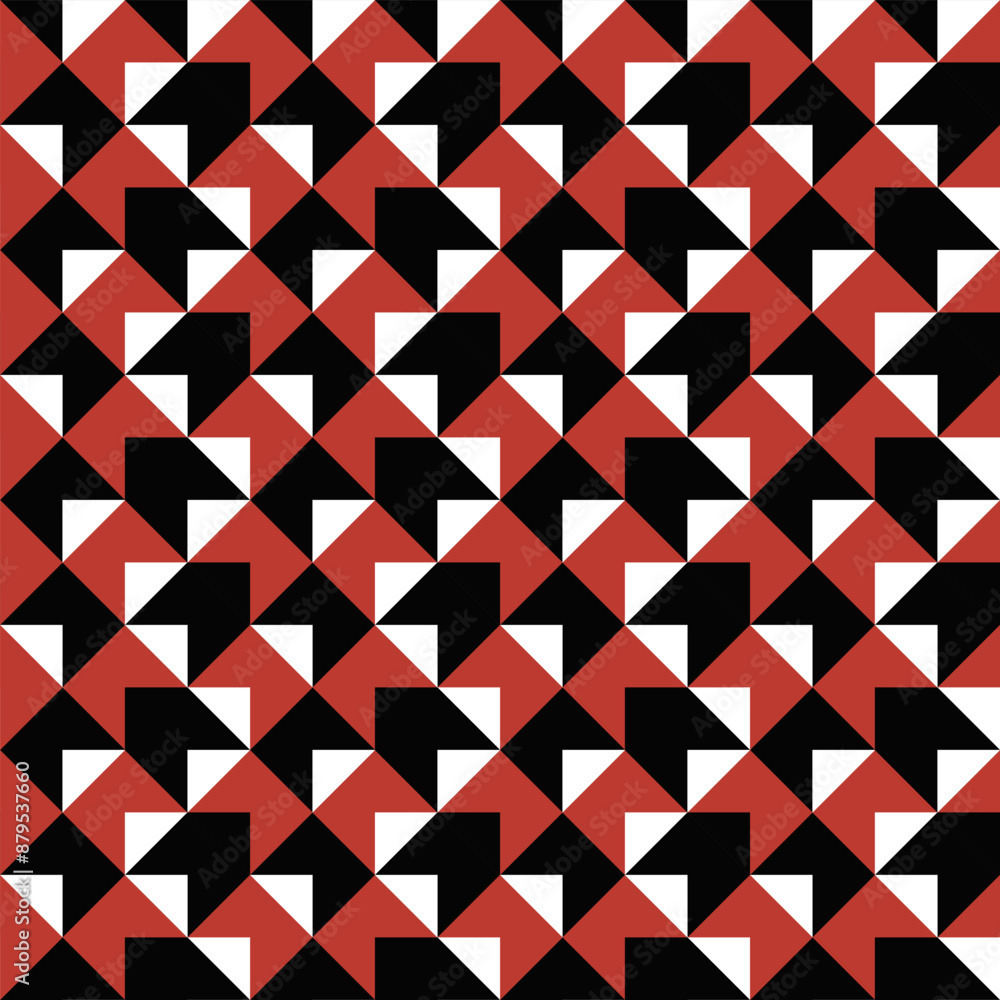 Poster random geometrical threetone pattern background design - abstract seamless repeating vector graphic
