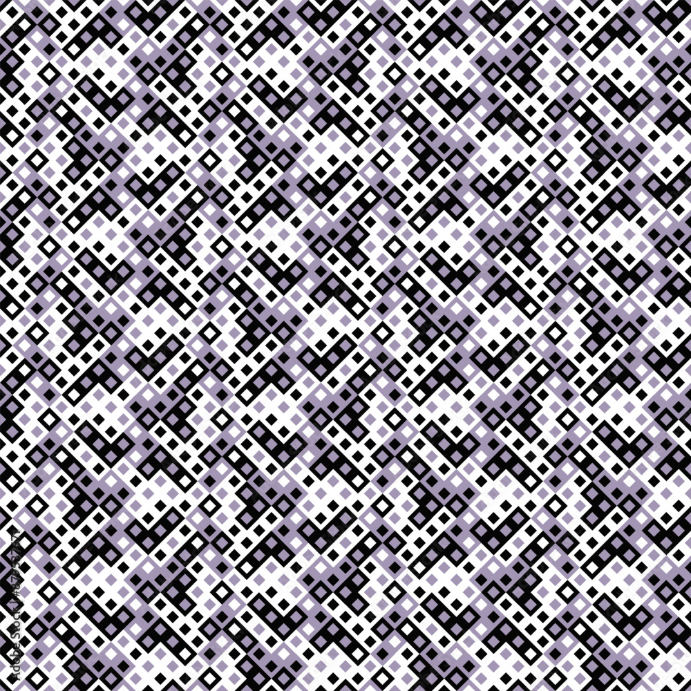 Poster random abstract seamless geometrical threetone square pattern background - repeating geometric vecto