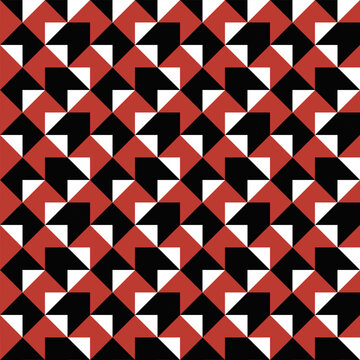 Random geometrical threetone pattern background design - abstract seamless repeating vector graphic