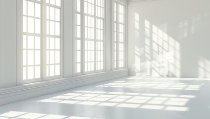 Fototapeta premium Sunbeams in a White Room