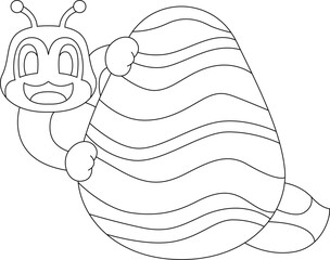 Caterpillar Easter Easter egg Animal Vector Graphic Art Illustration