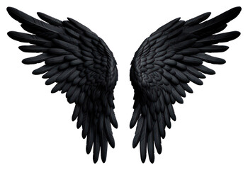 Obraz premium PNG Angel black bird wing.