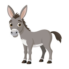 Fototapeta premium Illustration of Cute Donkey animal on white
