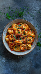Delicious Tortellini Pasta with Tomato Sauce and Fresh Parsley