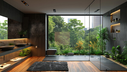 luxury bathroom with isolated background close up shot generated by AI