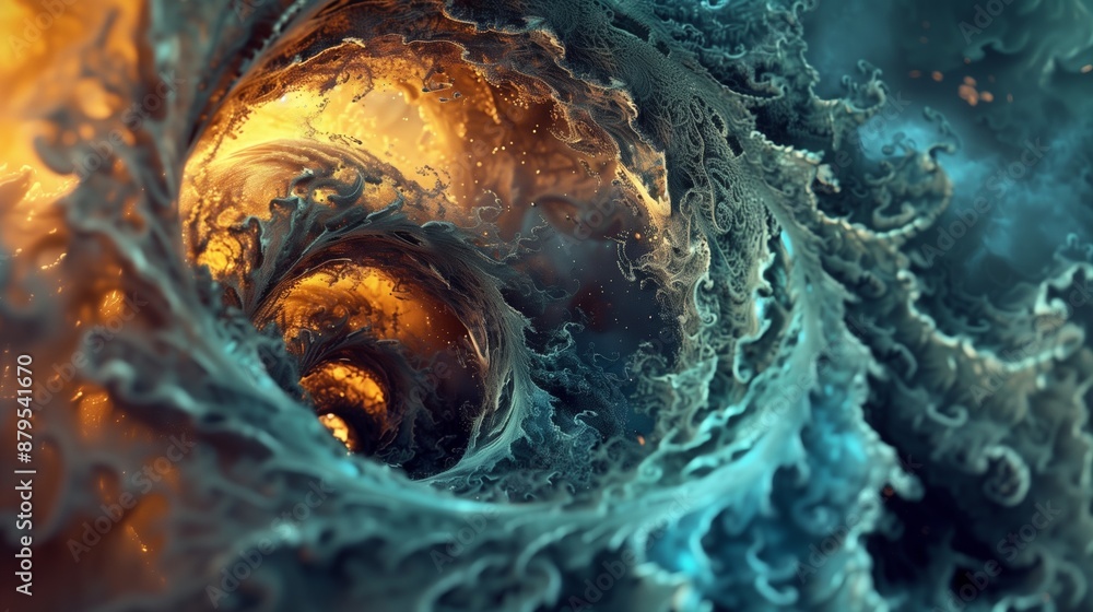 Poster swirling patterns combined with various elements create a unique, dynamic, and artistic visual appea