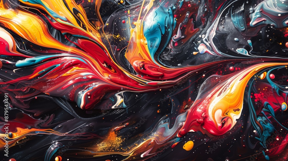 Poster swirl-themed artwork captivates with dynamic patterns and vibrant colors, creating an immersive expe