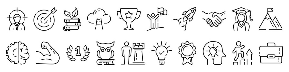 Growth icon set. Strategic symbol. Vector illustration.