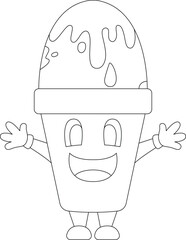 Ice cream cone Easter Easter egg Vector Graphic Art Illustration