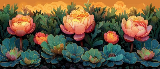 Colorful Flower Garden, Vibrant Blossoms