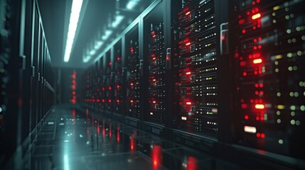 Fototapeta premium Servers Data Center Cloud Computing Technology Network Connectivity