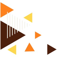 Triangle Shape Corner.Set of template with colorful gradient triangle pattern on each corner position with white space. Modern geometric background for business or corporate presentation. vector illus