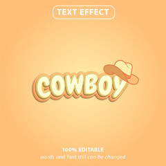 cowboy graphic text effect, changeable word for your design