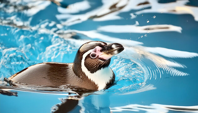 Humboldt Pinguin schwimmend im Wasser 