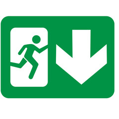 Emergency Exit Sign Set Vector Icon Illustration