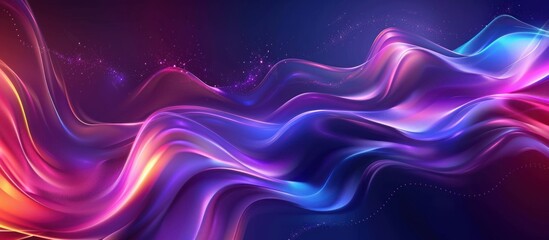 Abstract Neon Waves Background