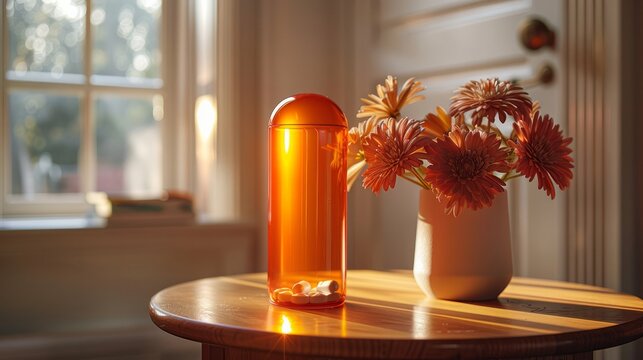 A smart pill bottle reminding patients to take their medication on time with notifications.