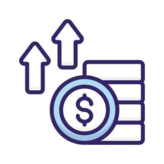 Creatively designed icon of money growth, trendy icon of business growth