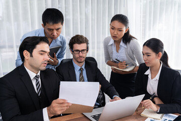 Diverse of business people from various ethnic group working in modern office environment....