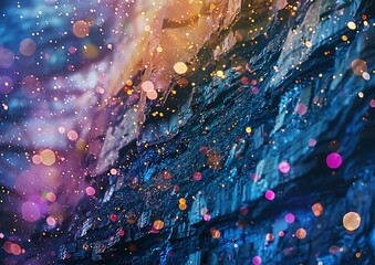 Sparkling Night Sky With Blue And Purple Bokeh