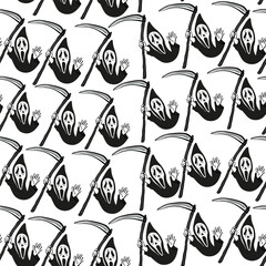 isolated seamless pattern a scream mask in doodle style. object for poster backgrounds, backdrop, wallpaper, wrapping, textile, print