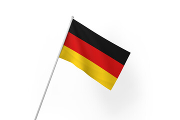 Germany's flag is isolated on a white background. flag symbols of Germany. close up of a German flag waving.
