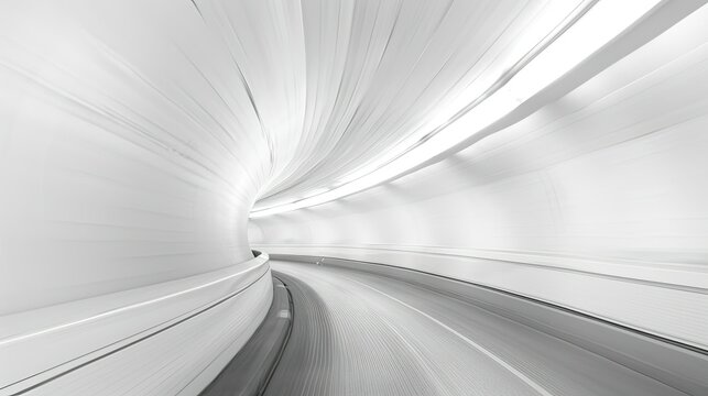 Surreal Monochrome Tunnel Capturing Light and Shadow in Abstract Minimalist Composition