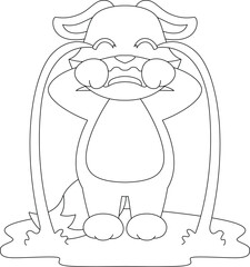 Fox Crying Animal Vector Graphic Art Illustration