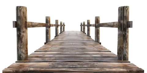 Fotobehang Wooden pier isolated on transparent or white background © ceren