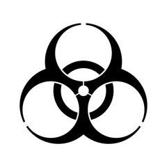 Biohazard symbol label vector illustration. Warning sign of virus. Biohazard icon. Biohazard symbol. isolated on white background.