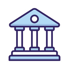 Building with pillars denoting concept vector of bank building in modern style