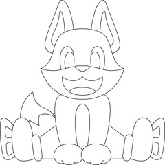 Fox Ice skating Ice skates Winter sports Animal Vector Graphic Art Illustration