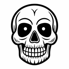 Skull vector illustration, Halloween skull vector art, skull silhouette, skull and crossbones